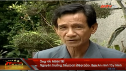 Ông Phan Văn Điền, tức Hà Minh Trí, phát biểu trên đài ANTV, 2019. Photo ANTV